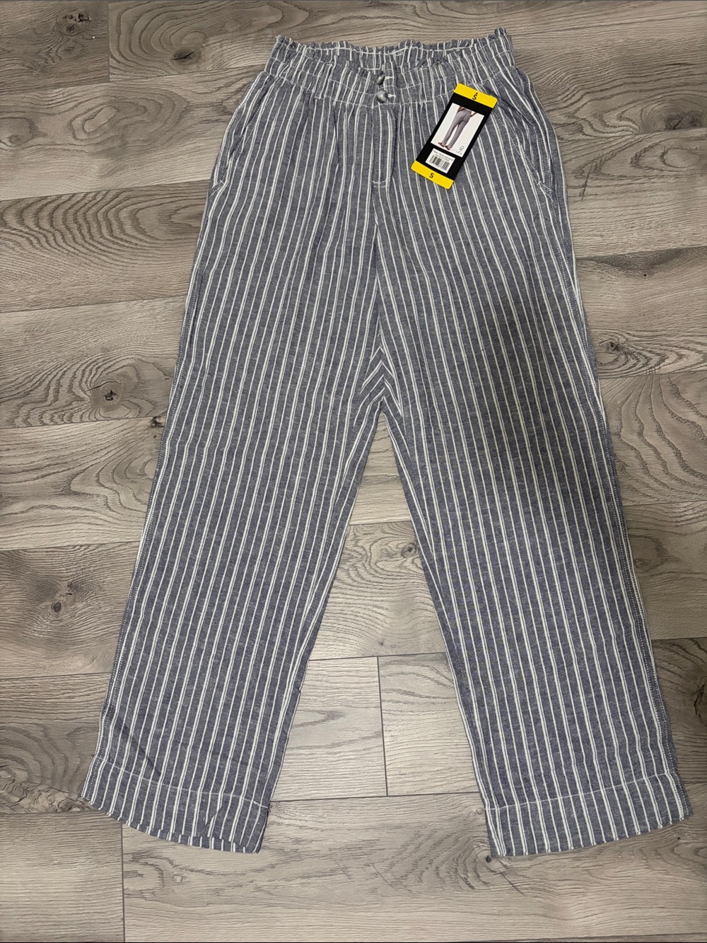 Briggs Blue Stripe Linen/Rayon blend Wide Leg Pants